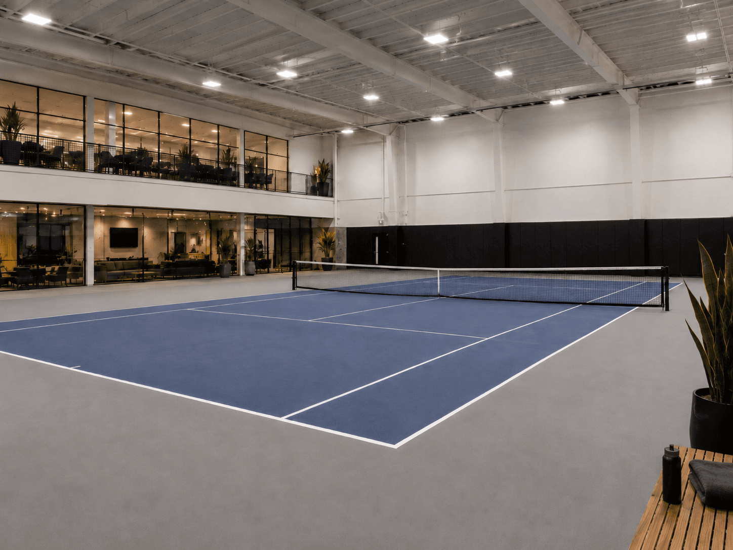 Photo: tennis courts at dusk